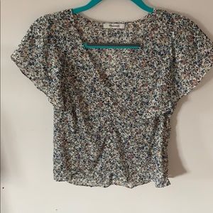 Floral button front blouse